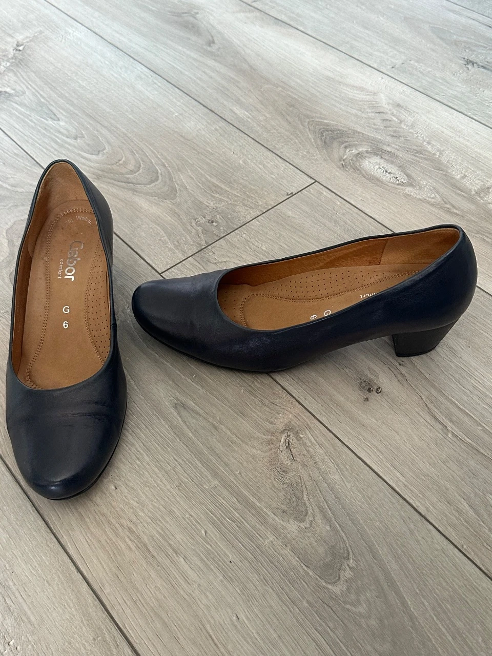 Escarpins ballerine Gabor Comfort cuir bleu marine T39 – talon 5 cm